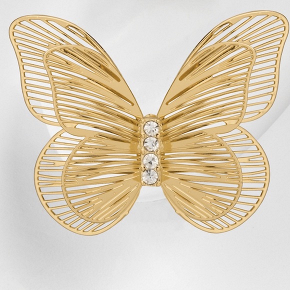 Gold toned Butterfly Earrings Emberly - Picture 3 of 3